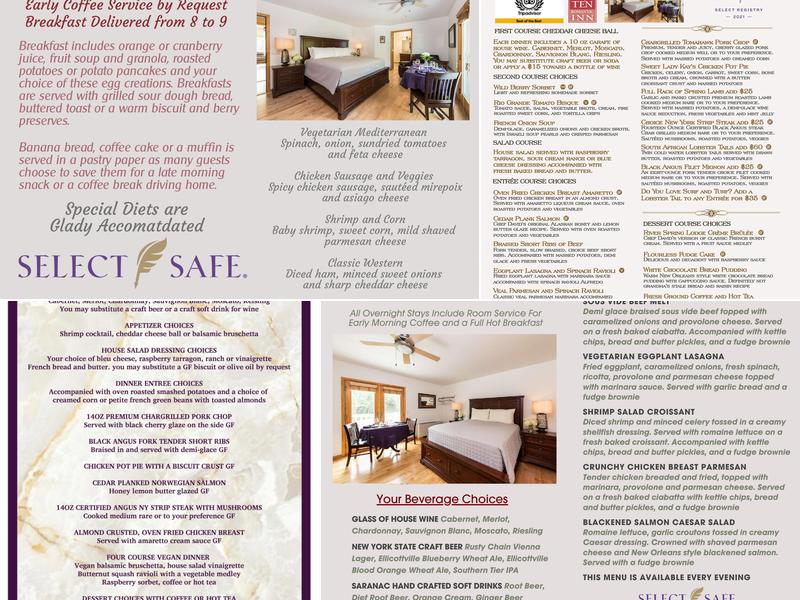 River Spring Lodge Menu