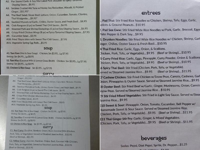 Southport Siam Thai Bistro Menu