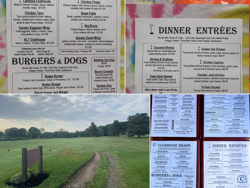 Cassadaga Country Club Menu