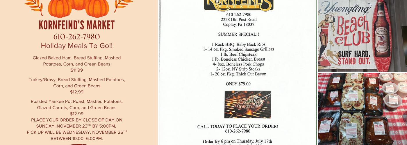 Kornfeind's Market Menu