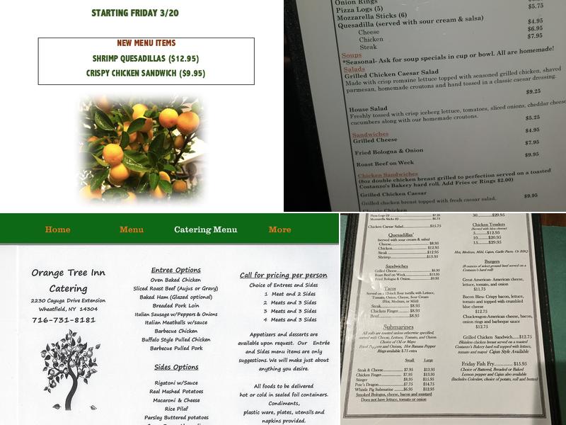 Orange Tree Inn Menu