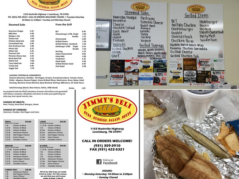 Jimmy’s Deli Menu