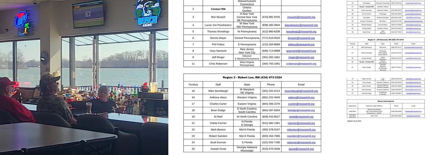 Loyal Order of Moose Menu