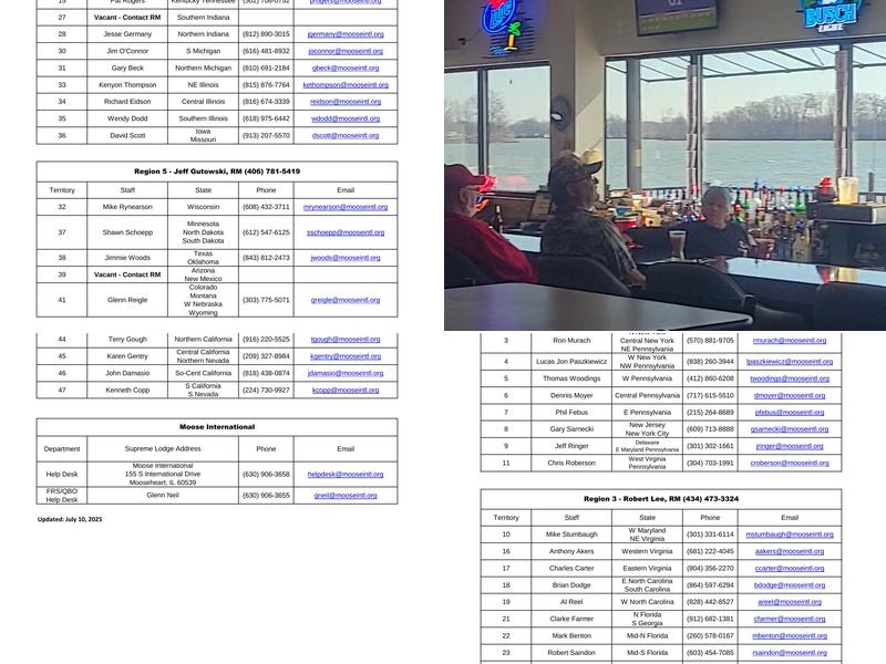 Loyal Order of Moose Menu