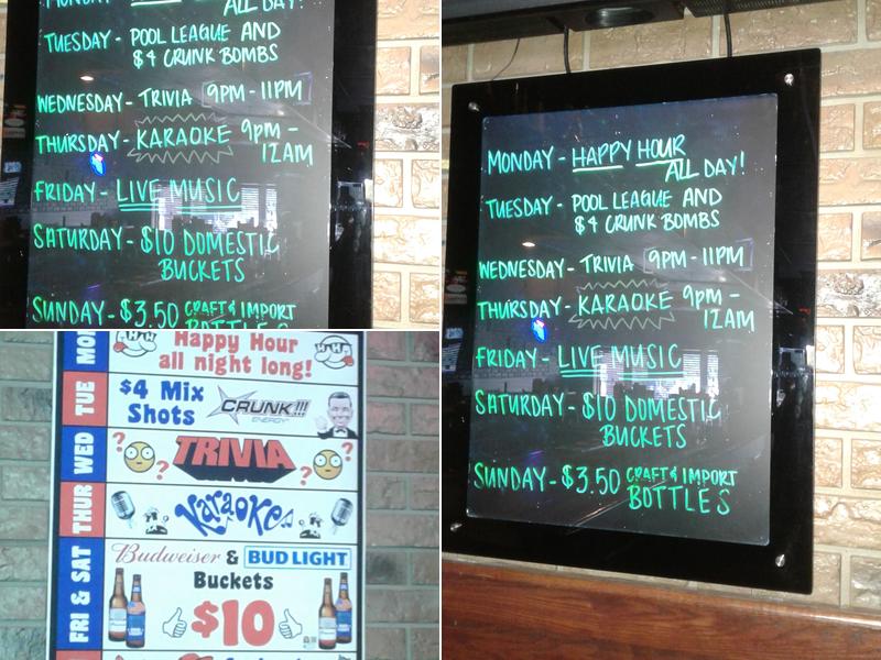 Cbus Sports Pub Menu