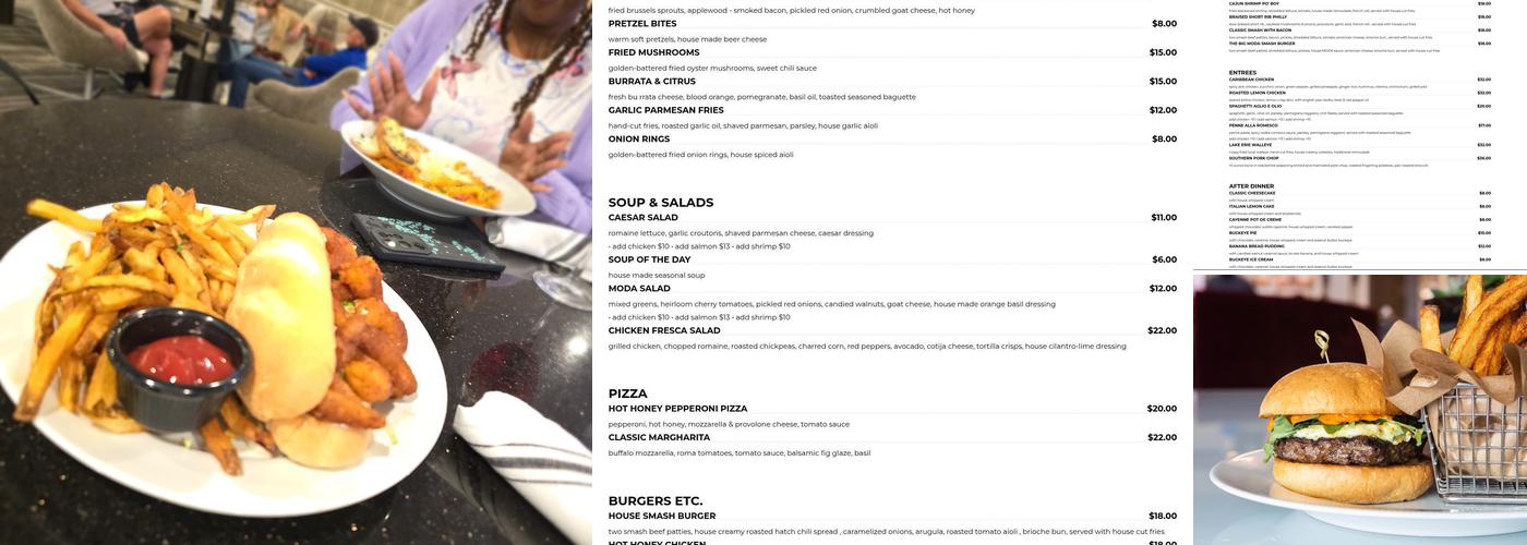 MODA Restaurant and Bar - Columbus Menu