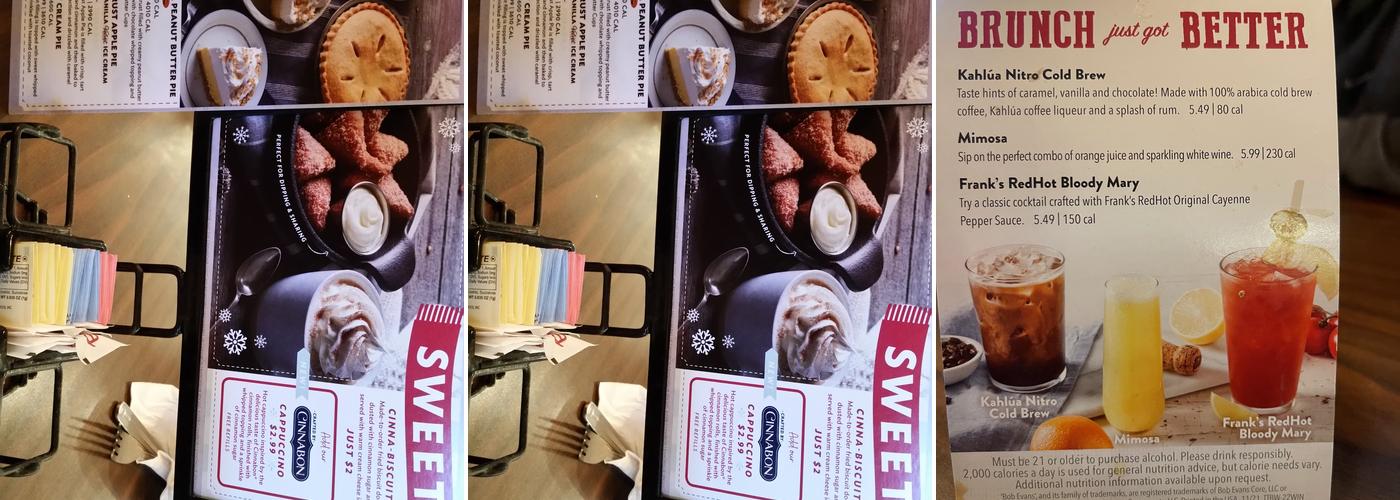 Bob Evans Menu