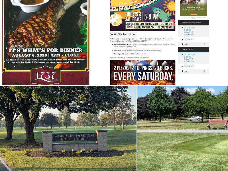 Carlisle Barracks Golf Course Menu