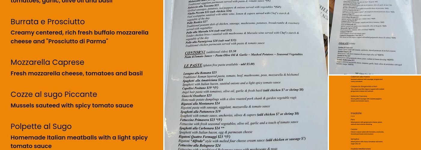 Gusto Ristorante Menu