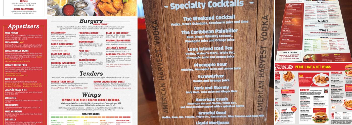Jefferson's Menu