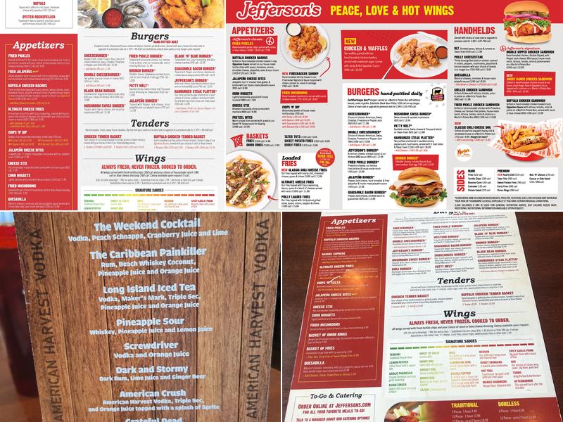 Jefferson's Menu