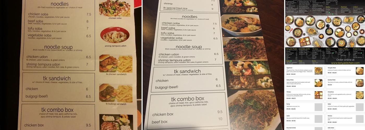 Teriyaki Kitchen Menu