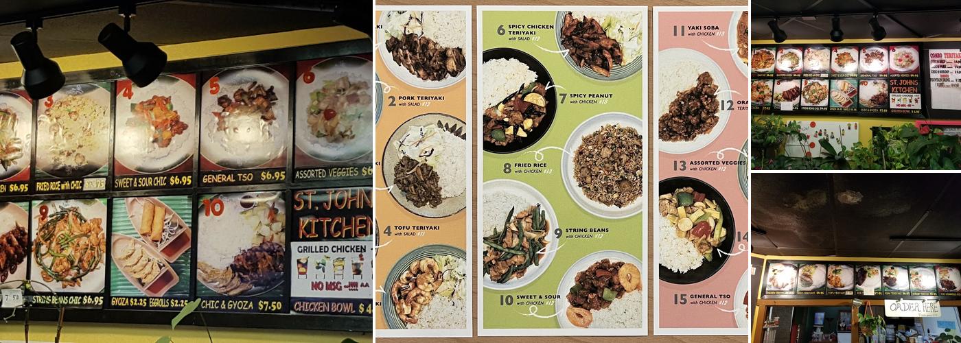 St. John's Kitchen Menu