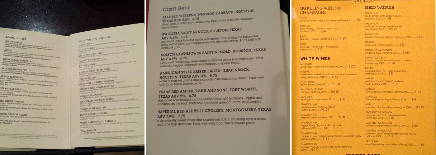 Sage Restaurant Menu