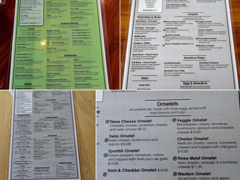 Mulligan’s Menu