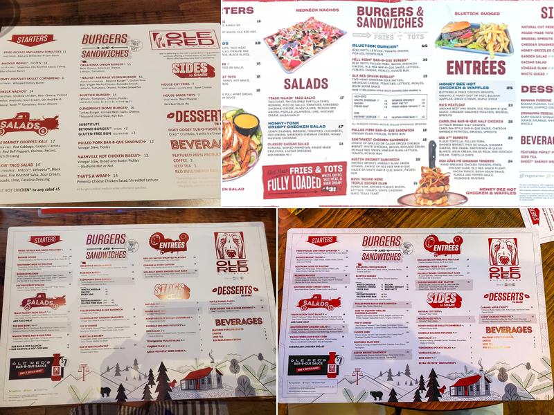 Ole Red Menu