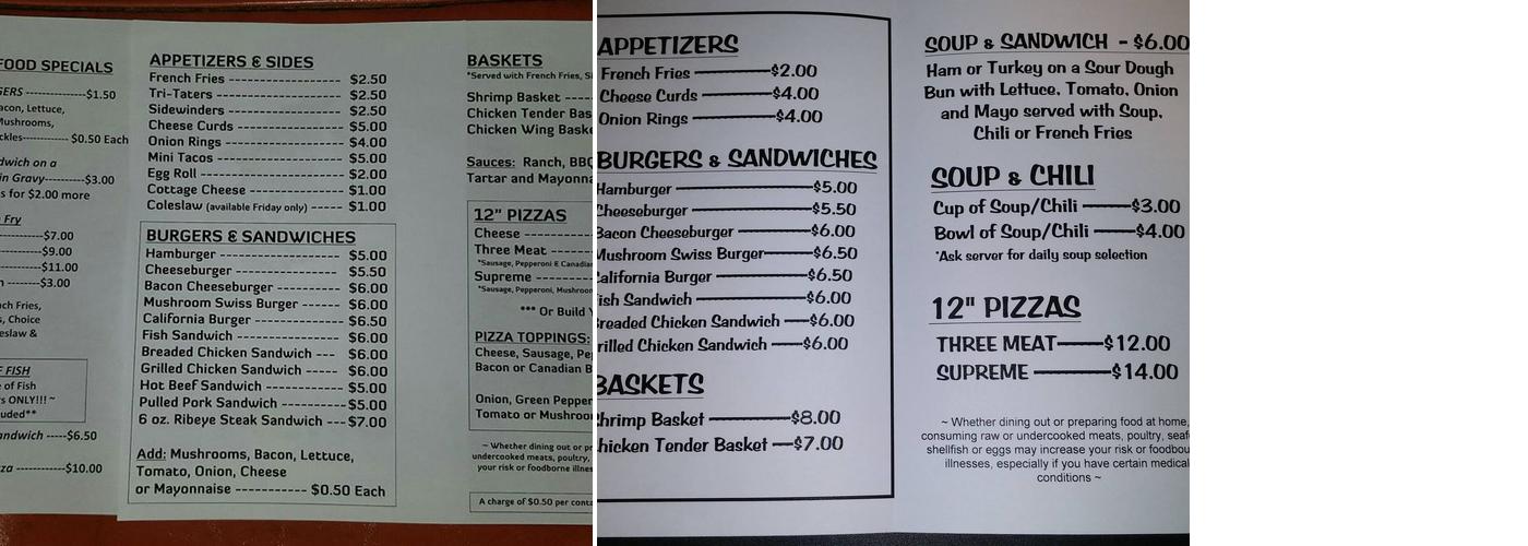 Dougies Bar and Grill Menu