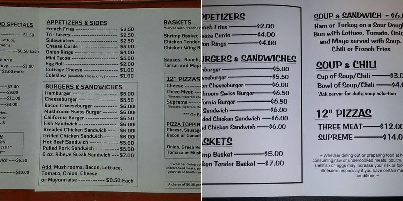 Dougies Bar and Grill Menu