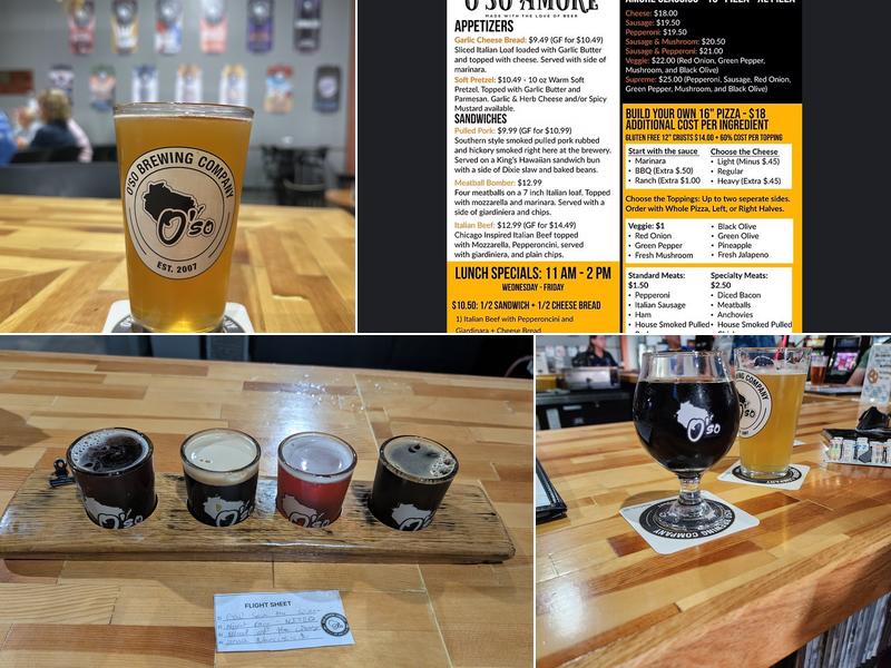 O'so Brewing Company Menu