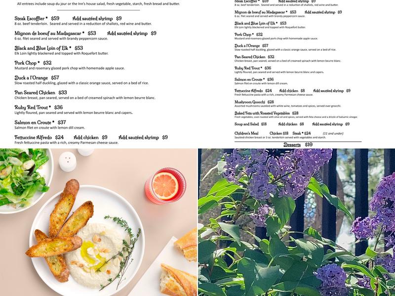 Inn of Glen Haven Menu