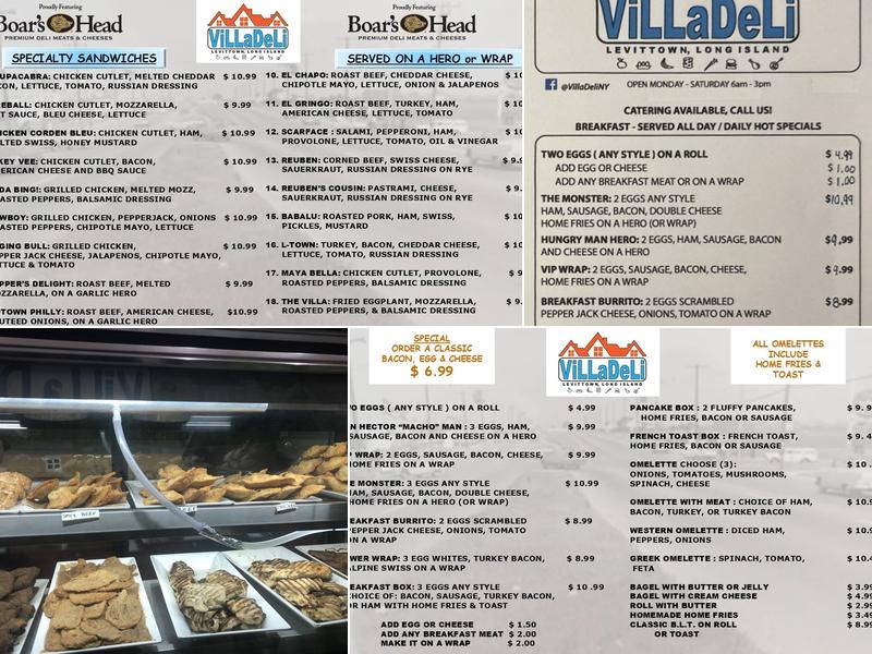 Villa Deli Menu