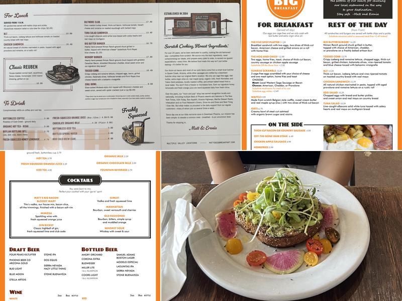 Matt's Big Breakfast Menu