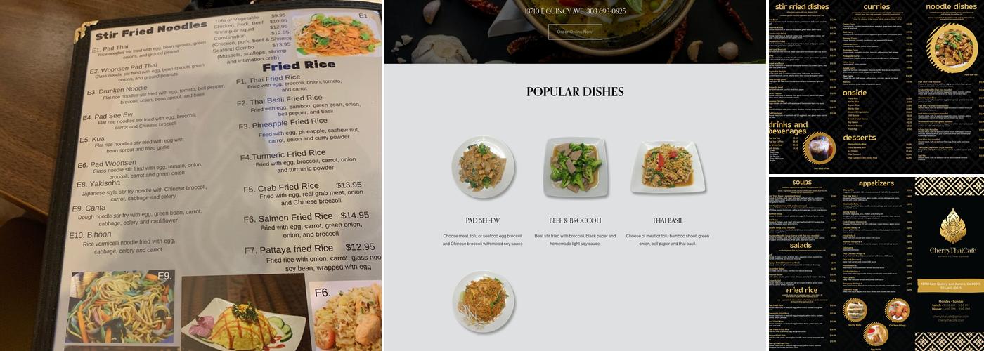 Cherry Thai Cafe Menu