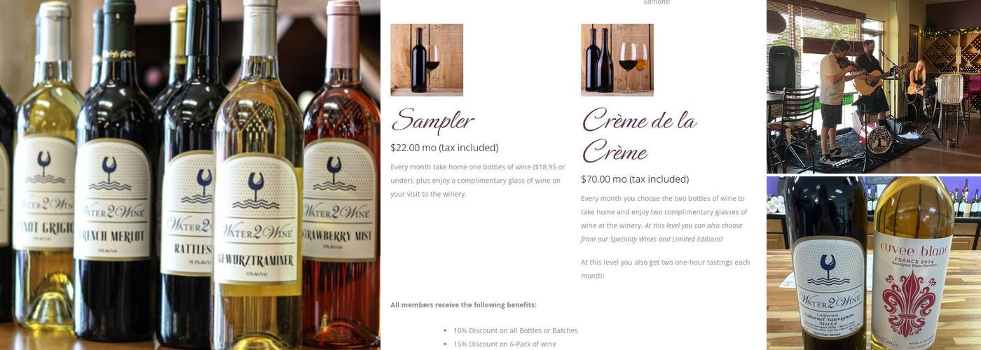 Water 2 Wine Menu