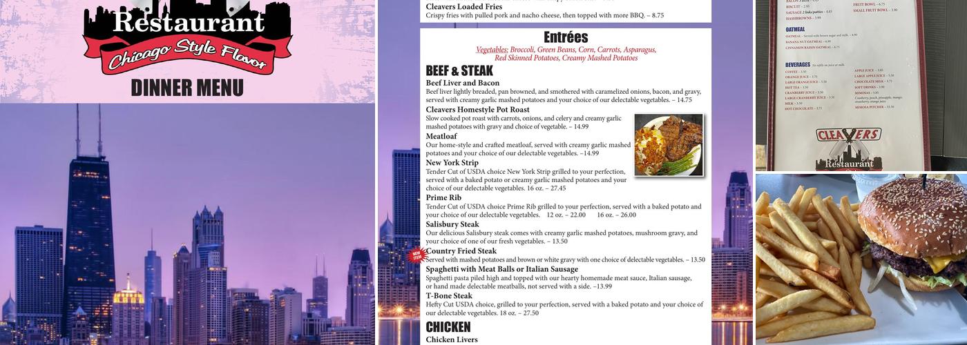 Cleavers Chicago Style Flavor Menu