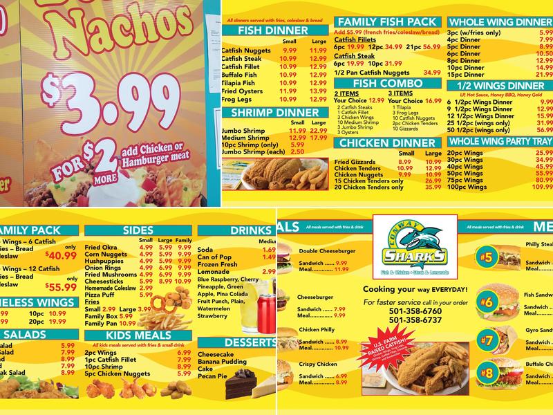 Sharks Fish & Chicken Menu