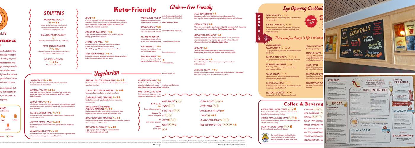Ruby Slipper Cafe Menu