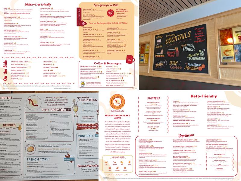 Ruby Slipper Cafe Menu