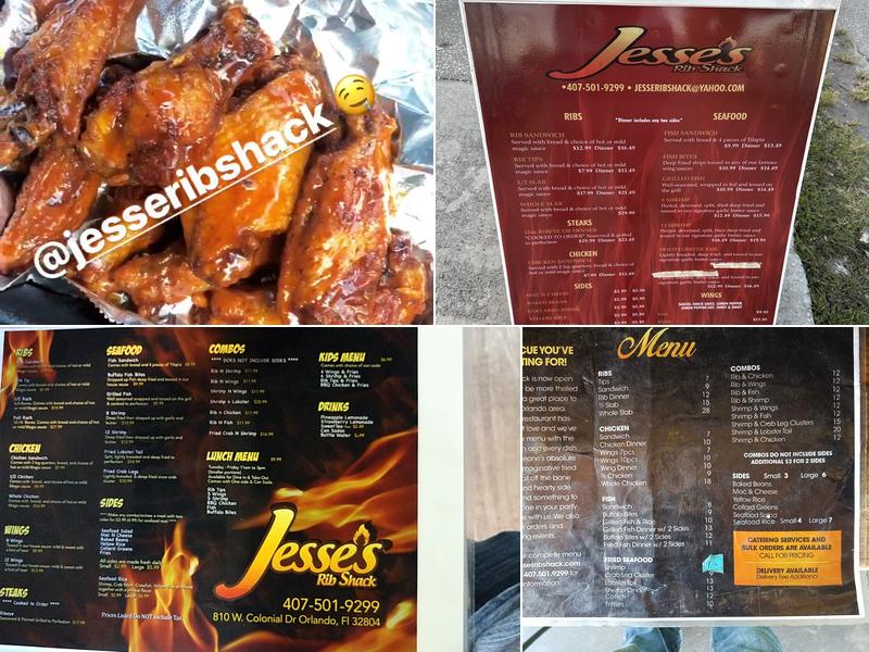 Jesse’s Rib Shack Menu