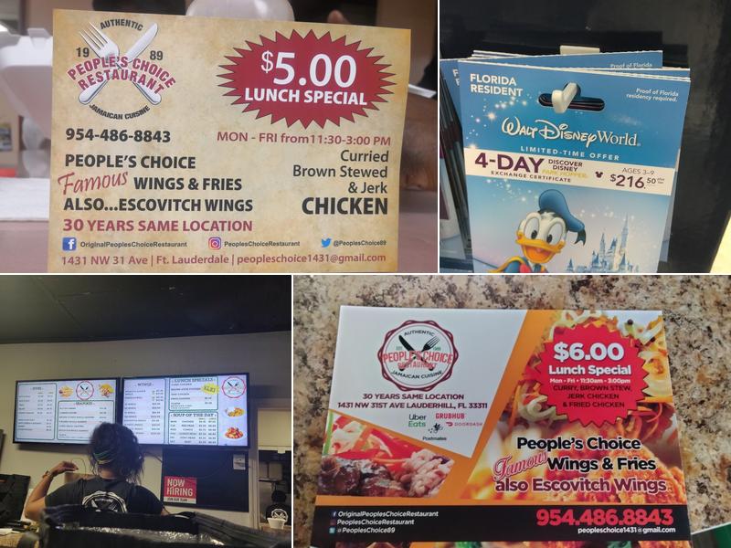 People's Choice Menu