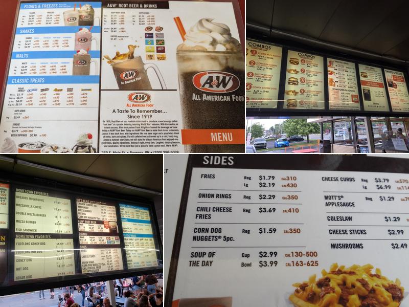 A&W Restaurant Menu