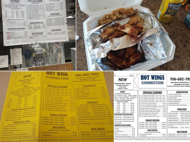 Hot wing connections Menu