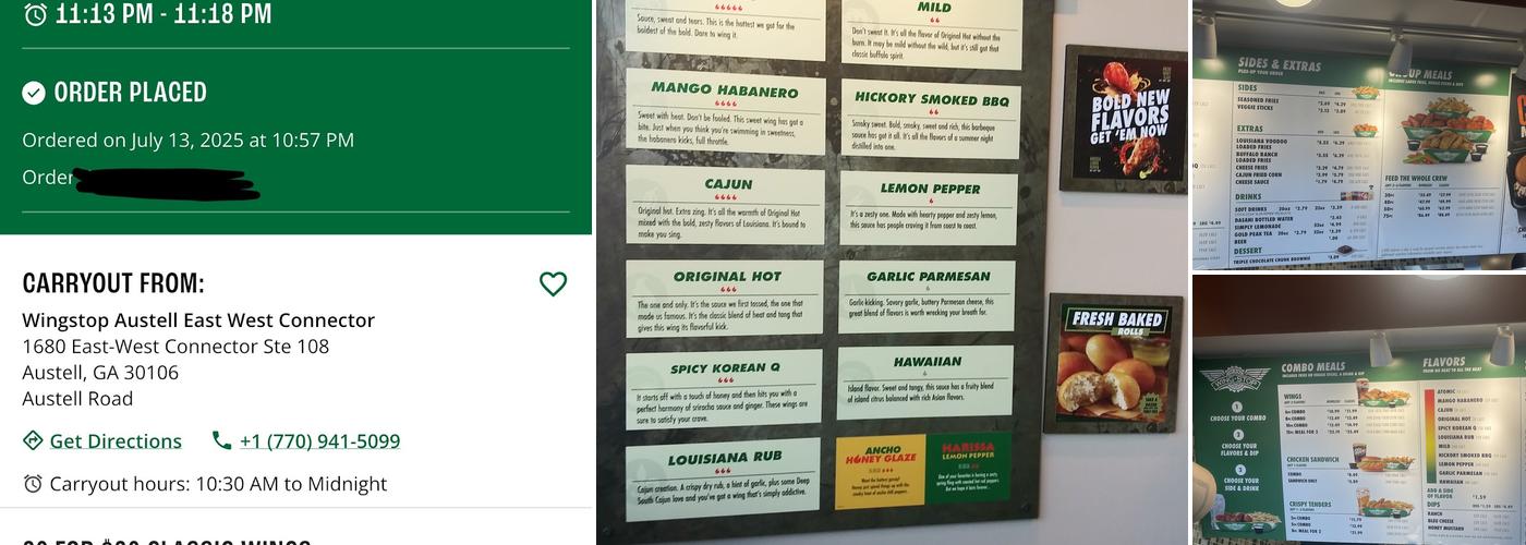 Wingstop Menu