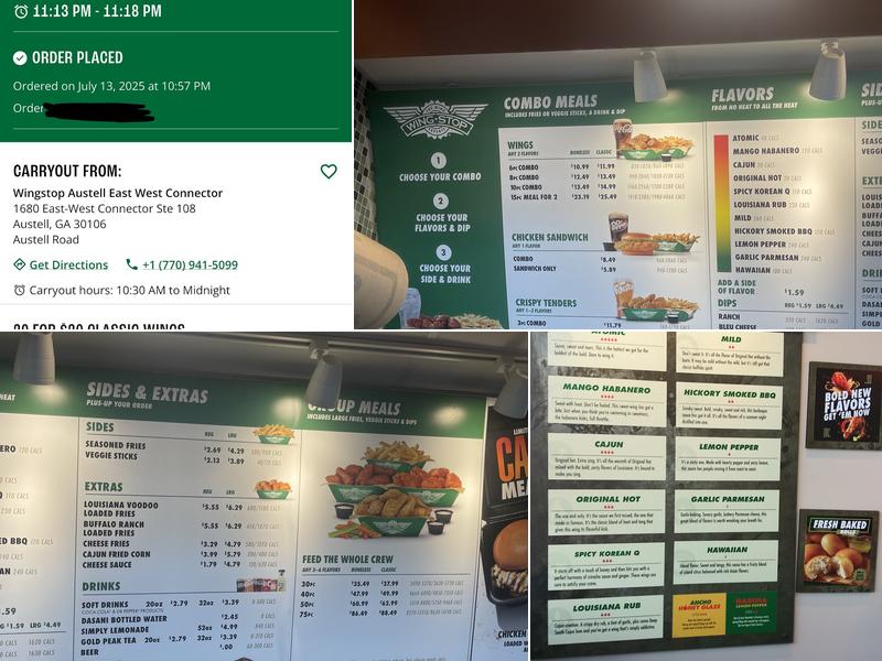 Wingstop Menu