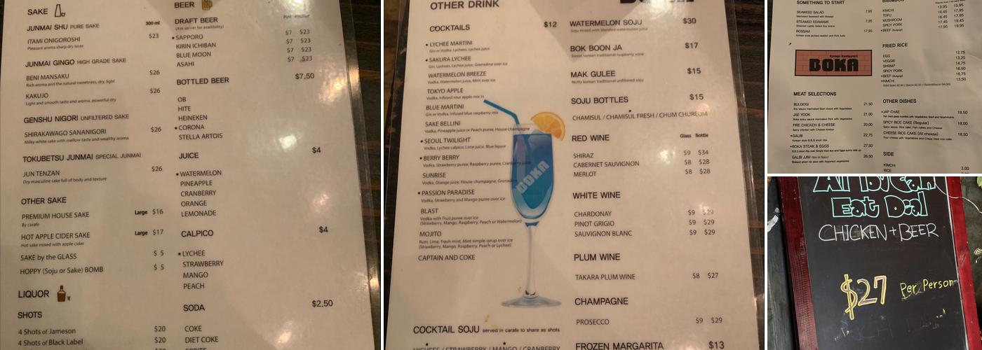 Boka Menu