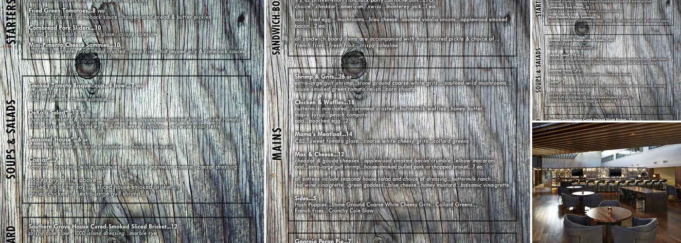 Southern Grove A Modern Eatery & Bar Menu