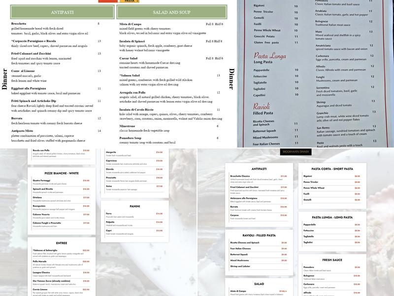 Mirko Pasta Menu