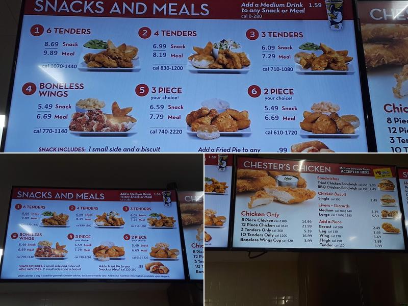Chester's Menu