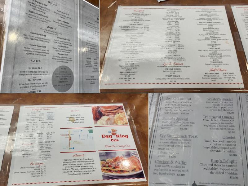 EGG KING CAFE Menu
