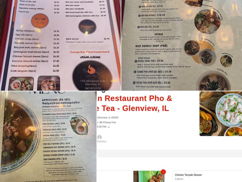 Long An Restaurant Menu