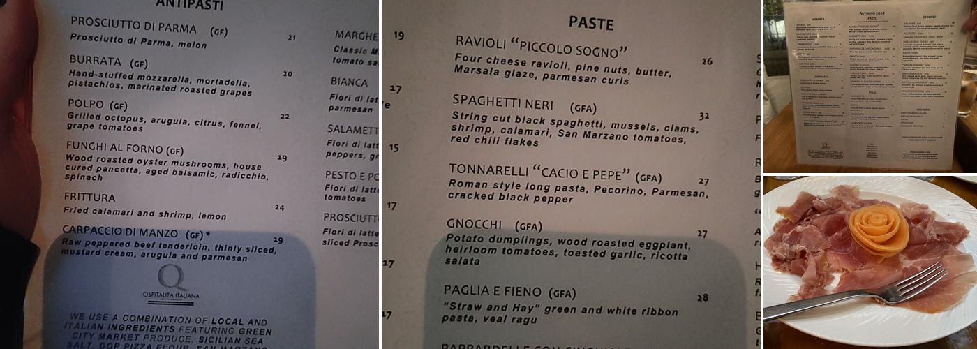 Piccolo Sogno Menu