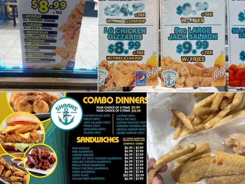 Sharks Fish and Chicken Menu
