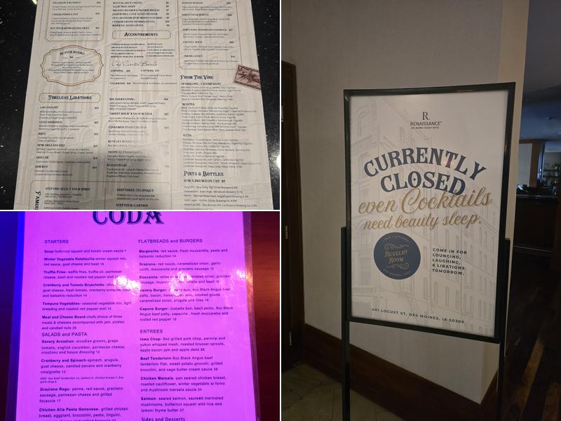 Coda Lounge Menu