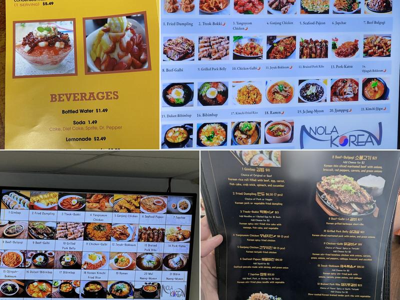 NolaKorea Korean Restaurant Menu