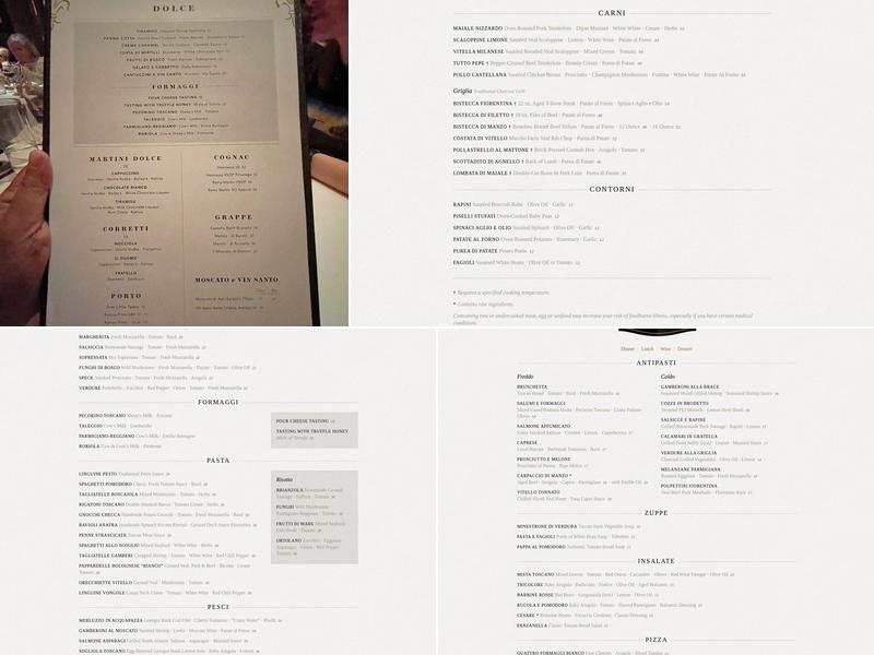 Toscano Menu