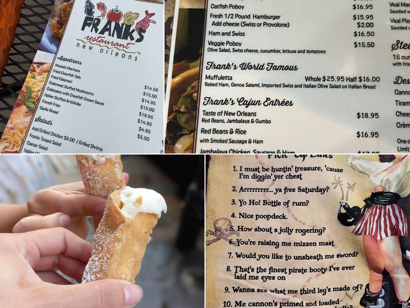 Frank's Restaurant Menu